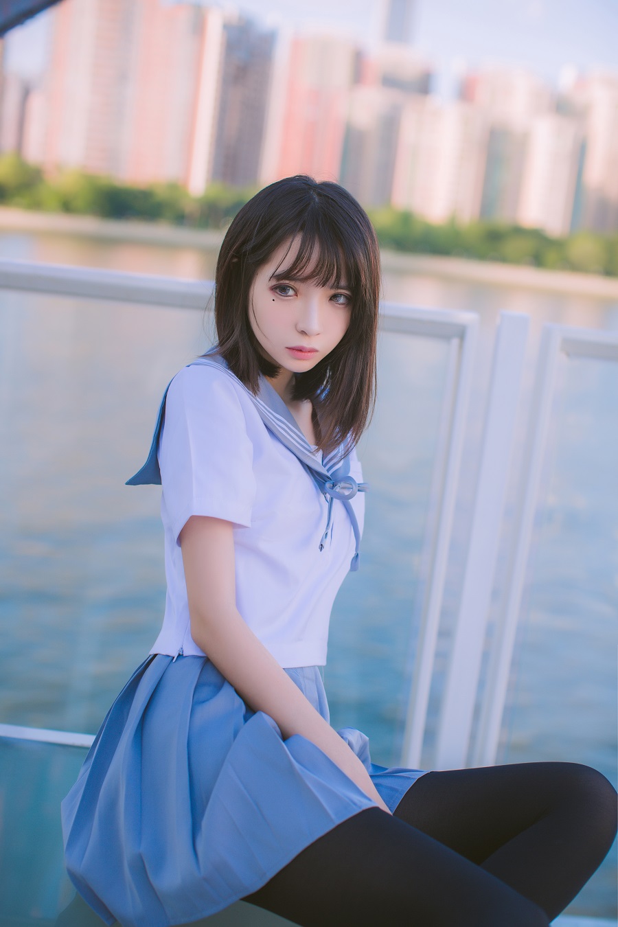 疯猫ss-制服少女写真集02-海边JK[15P] 小姐姐 预览3图