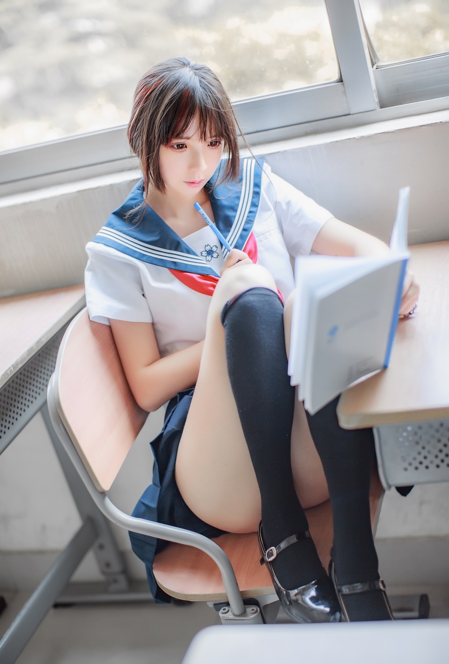 疯猫ss-制服少女写真集02-同桌的水手服[41P] 小姐姐 预览2图