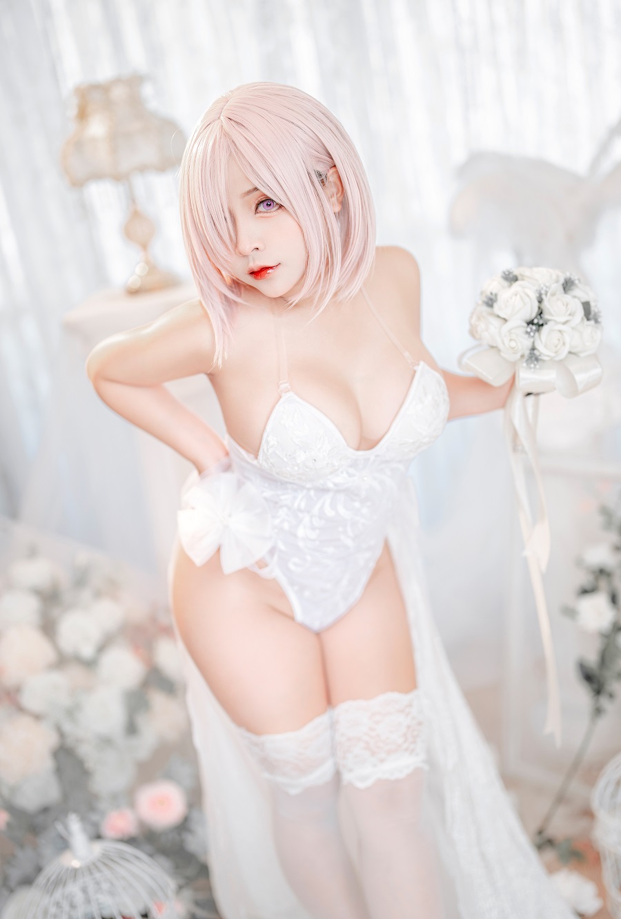 Sayo Momo-Mashu white lingerie body oil[57P+8V] 小姐姐 预览1图